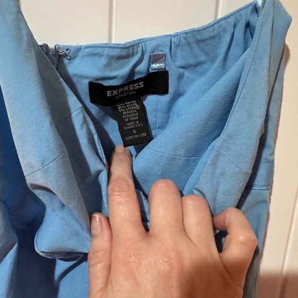 Express Light Blue Strapless Dress - Picture 3 of 3